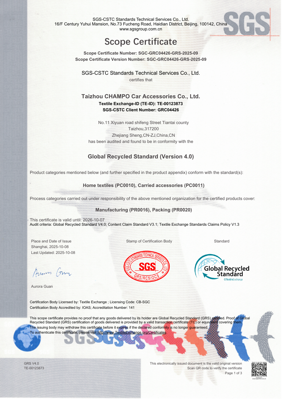 Global Recycled Standard certificate preview