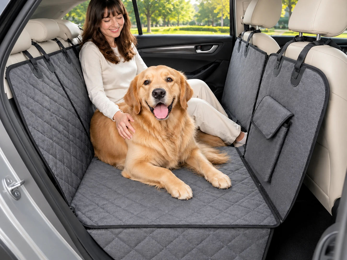 Cationic Fabric Rear-Seat Dog Hammock — P25-41 detail 1